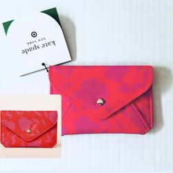 Kate Spade x Target Red and Pink Floral Card Case