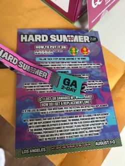 Hard summer 2 day ga wrist band
