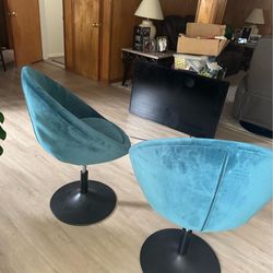 Teal Swivel Adjustable Chairs