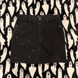 Black Label Black Denim Mini Skirt