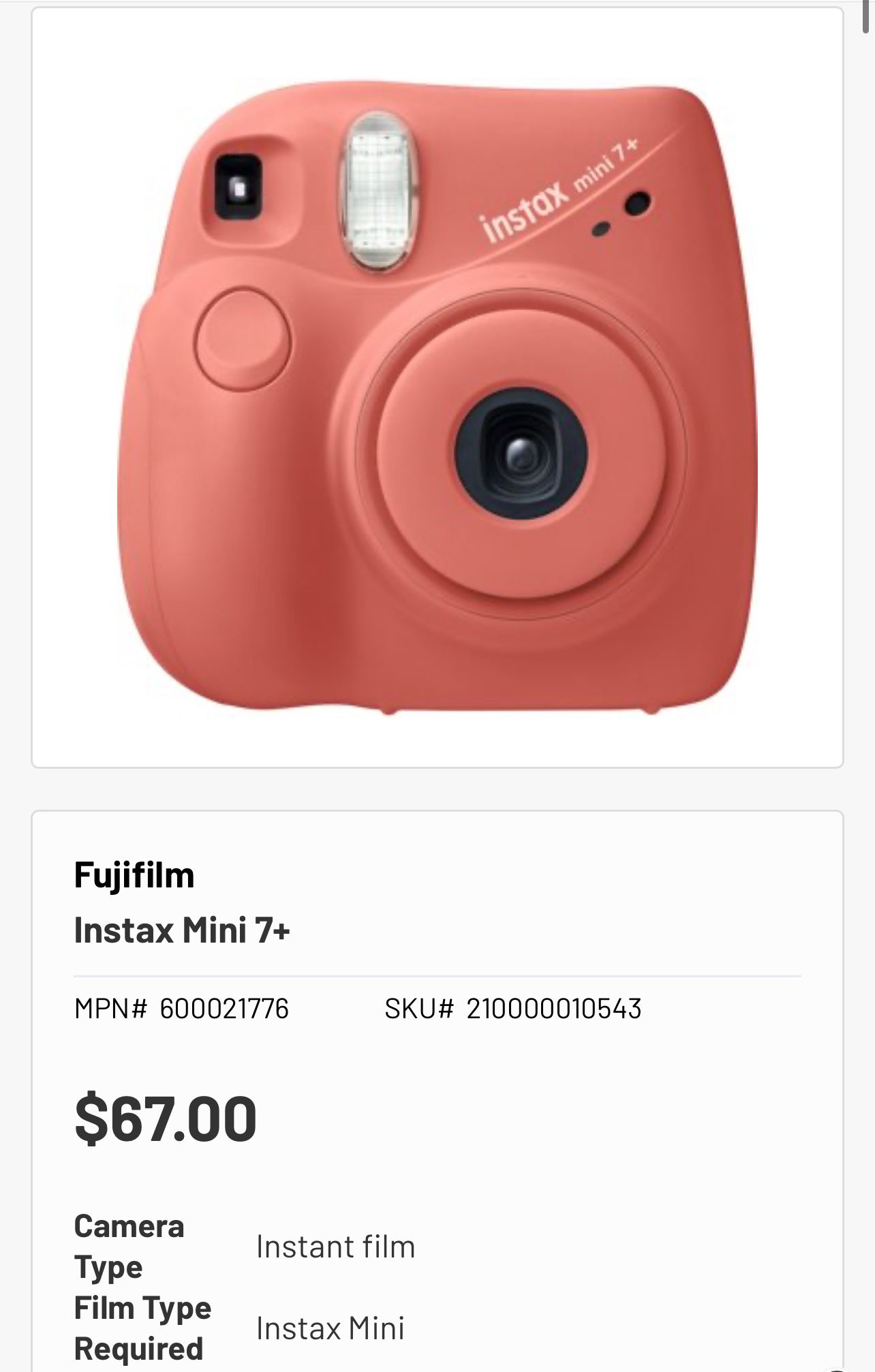 Fujifilm Instax Mini 7+