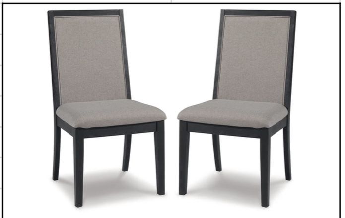 NEW!!! Foyland Light Gray/Black Dining Chair, Set of 2