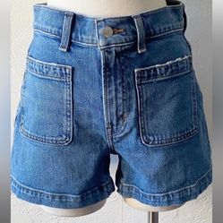 Madewell High Rise Jean Shorts Patch Pocket Edition 