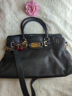 Michael kors Crossbody large black sachel with cherry charm