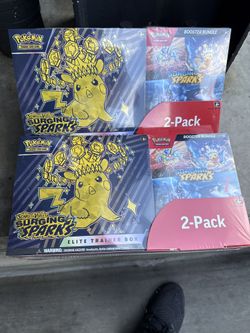 Pokémon Surging Sparks Elite Trainer Box + Booster Bundle, 2-pack
