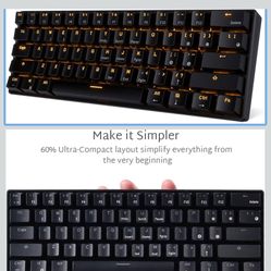 RK ROYAL KLUDGE RK61 Wireless 60% Mechanical Gaming Keyboard,