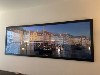 8 Ft Framed Copenhagen Panoramic Wall Art – Custom Glass Frame – $100 OBO