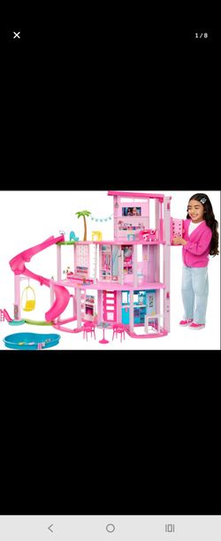 Barbie Dreamhouse Pool Party Doll House and Playset with 75+ Pieces, 45" Slide & Puppy Elevator