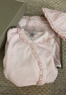 Brand new -Ruffled Velour Layette collection