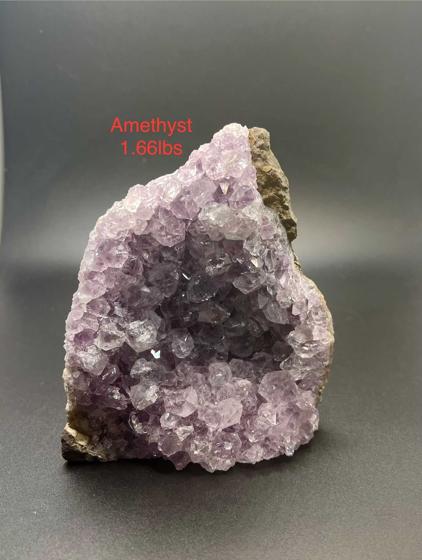 Amethyst Genuine Stone Free Standing Crystal Geode Brazil 1.66lbs