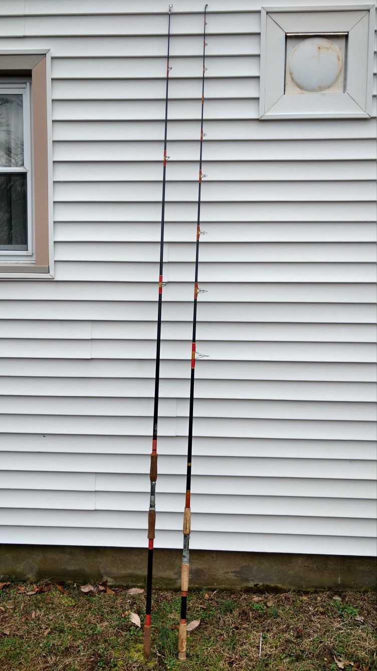 2 vintage Harnell 10ft 1 piece Fishing Rods for Sale in Maple
