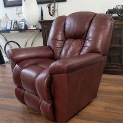 Laz-Z-Boy Genuine Leather Manual Recliner And Rocking Chair 