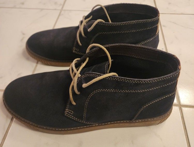 Johnston And Murphy Blue Leather Chukka Boots 