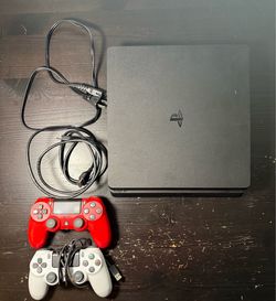 PS4 4 Slim 1 TB w/ 2 controllers and cords