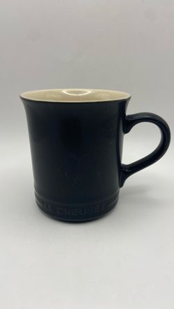 Le Creuset Stoneware Licorice Matte Black and Cream Mug
