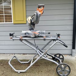 RIDGID 10” Sliding Compound Miter Saw PLUS Stand