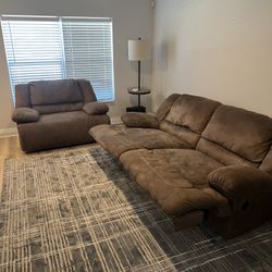 Ashley’s Recliner Couch And Recliner Oversized Love Seat 