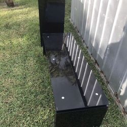 Black Glass Tv Stand And Entertainment Shelf