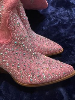 Pink Rhinestone Cowgirl Boots Size 6