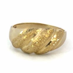 Woman’s Ladies 14k Yellow Gold Ridged Dome Seashell Ring Band Size 7 GP3107727