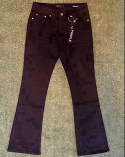 flared black purple jeans