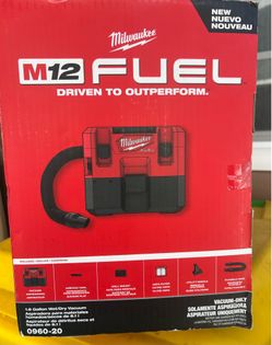 Milwaukee M12 FUEL 12-Volt Lithium-lon Cordless 1.6 Gal. Wet/Dry Vacuum (Vacuum-Only)