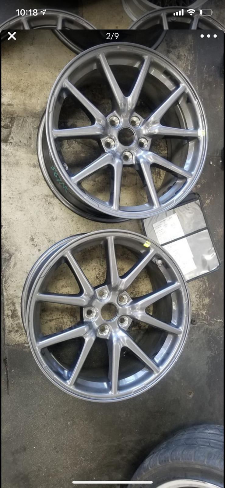 4 tesla rims with hubcaps
