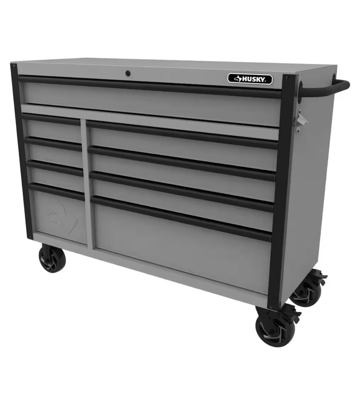 Husky Heavy-Duty 52 in. W x 20 in. D 9-Drawer Matte Gray Rolling Tool Cabinet