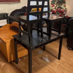 For Kids Little Table W 2 Chairs Black  FREE