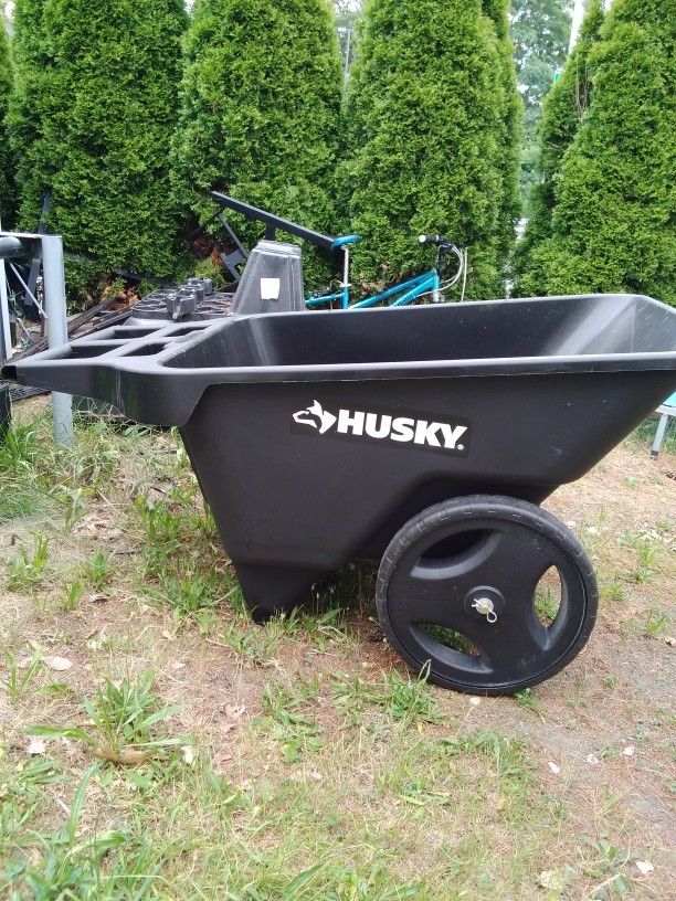 Black Husky Wheelbarrow 9cu.ft. With 17" TPR Tread Wheels. Brand New