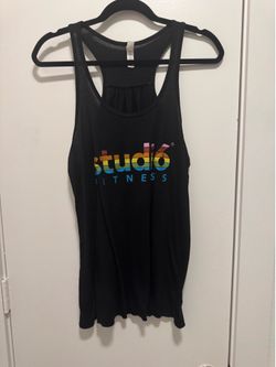 Studio 6 Fitness Pride Rainbow Racerback Tank Top Women’s XL Black Bella Canvas