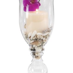 Elegant 24” Glass Hurricane Vase Candle Holder – Tall Clear Pedestal Vase for Centerpieces 