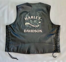 🦅Harley-Davidson 2007 Genuine Leather Vest 3XL – Ride Free Eagle – 4 Extenders – $225🦅