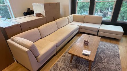 West Elm Modular Sectional Sofa + Ottoman
