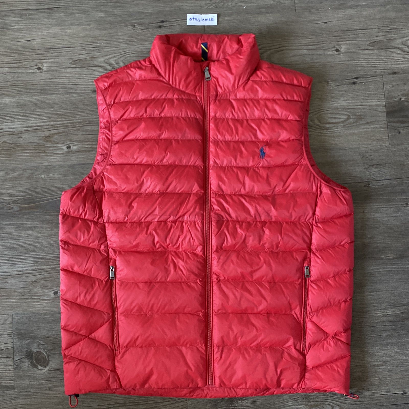 Polo Ralph Lauren Packable Quilted Puffer Vest Full Zip Red Men’s Size Large & XL