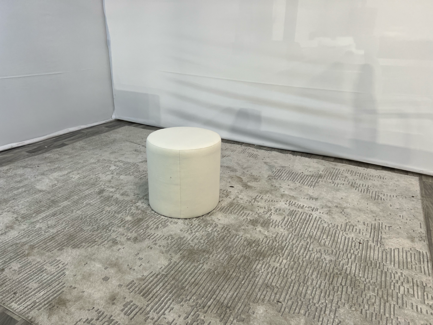 ( Delivery Available ) Havenly Drum Ottoman Natural Twill