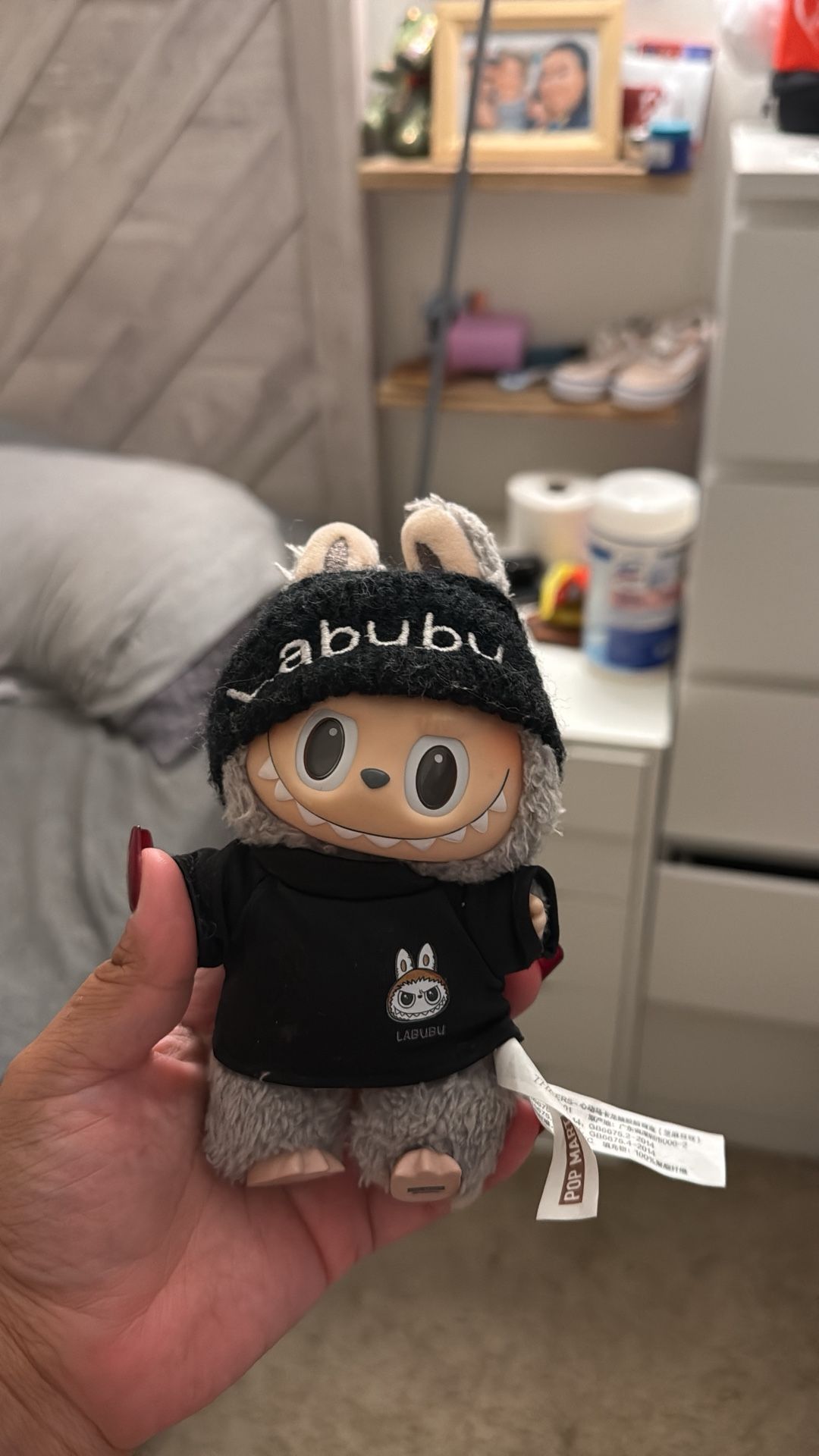 Authentic Labubu Macron Sesame Bean With Clothes