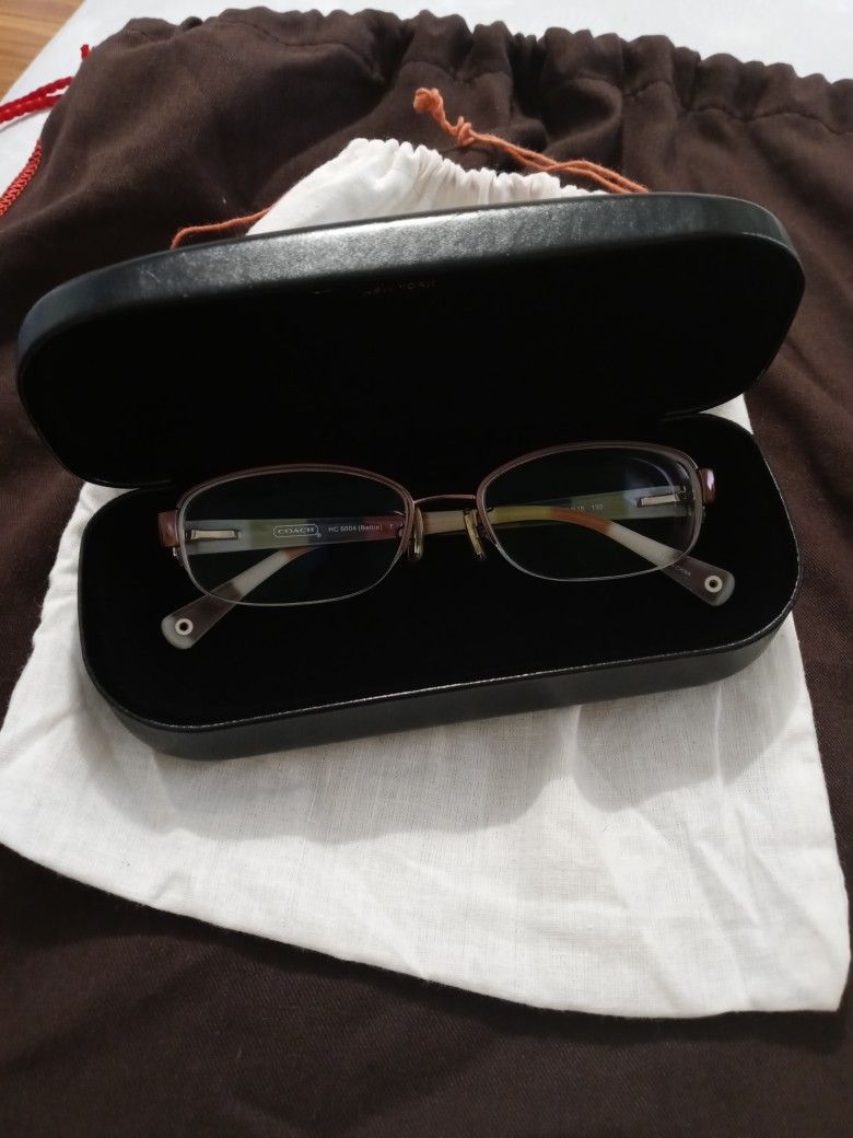 COACH HC 5004 9025 BETTIE SILVER AUTHENTIC SEMI RIMLESS EYEGLASSES