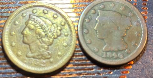 1852 & 1846 one cent