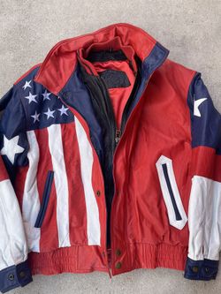 VTG Extreme American Flag Leather Jacket