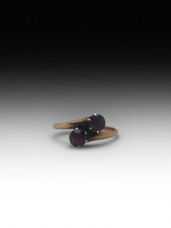 Antique Victorian Ruby Bypass Rose Gold Ring