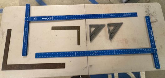 Mixed Lot of Measuring Squares and Rulers