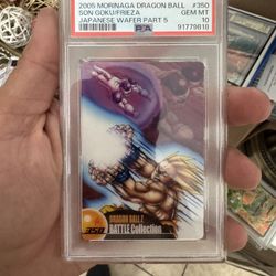 PSA 10 2005 MORINAGA DRAGON BALL #350 SON GOKU/FRIEZA GEM MT JAPANESE WAFER PART 5