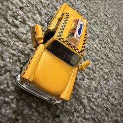 5" NYC Taxi in Yellow Cab with Pullback Action, Die Cast New York City Taxi Toy