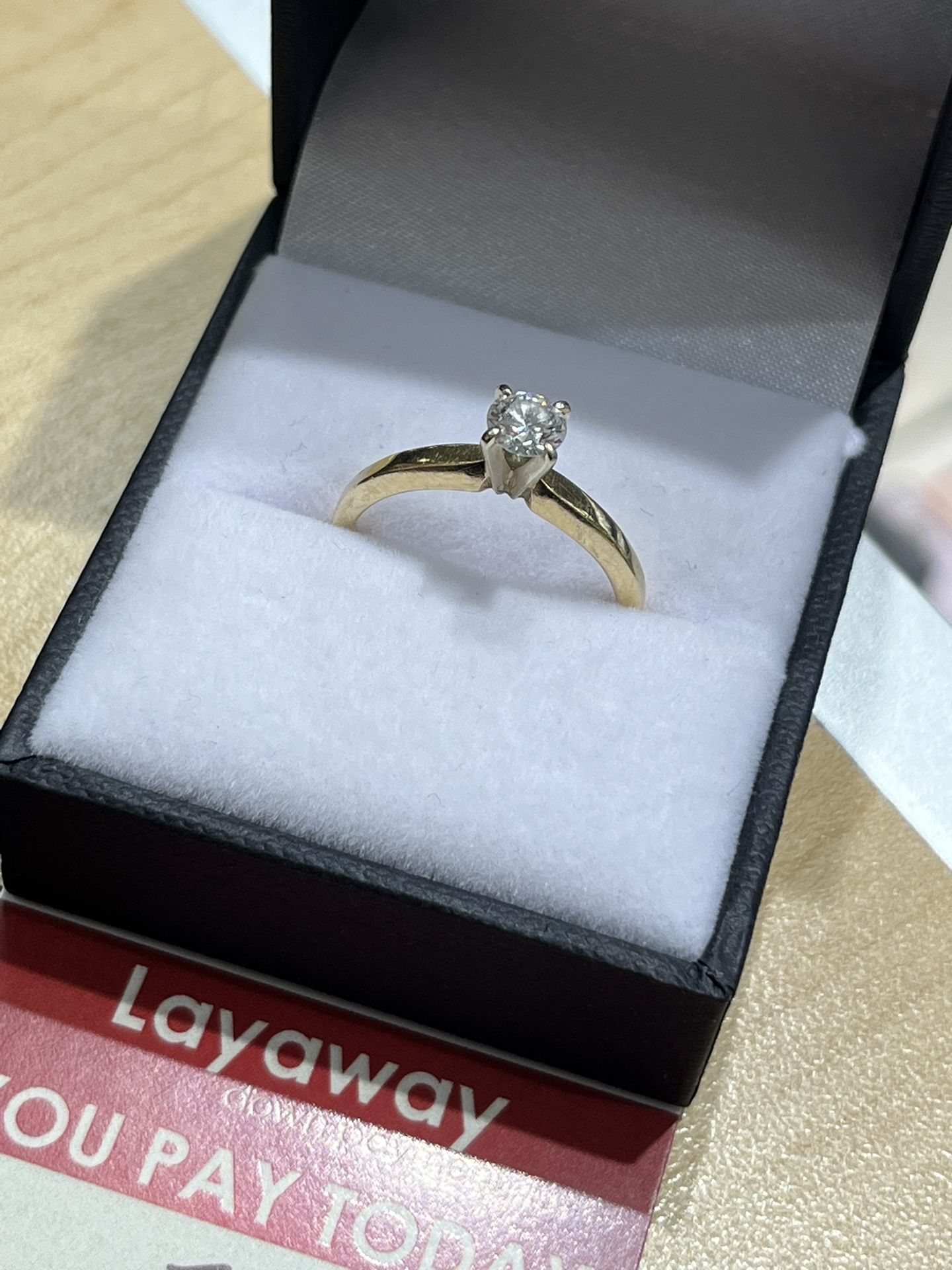 14k Natural Diamond Solitaire Engagement Ring 