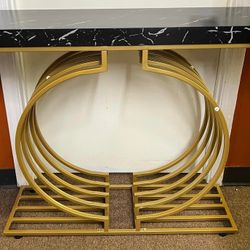 Tribesigns Modern Console Table with Gold Base, 40 inch Geometric Entryway Sofa Table Narrow Long