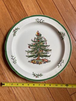 Spode England Christmas Tree Large Chop Dinner Plate Platter 12.25" Like new