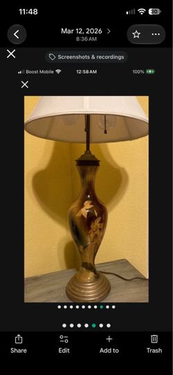 Vintage Floral Vase Table Lamp