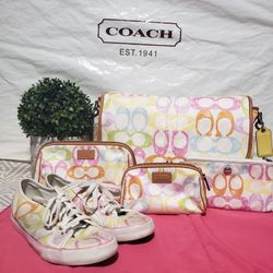 Coach Scribble Diaper Bag and Accessory Bag Bundle