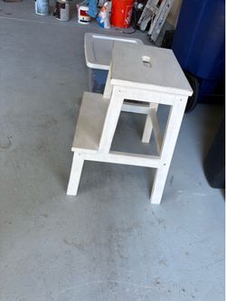 IKEA white wash stool